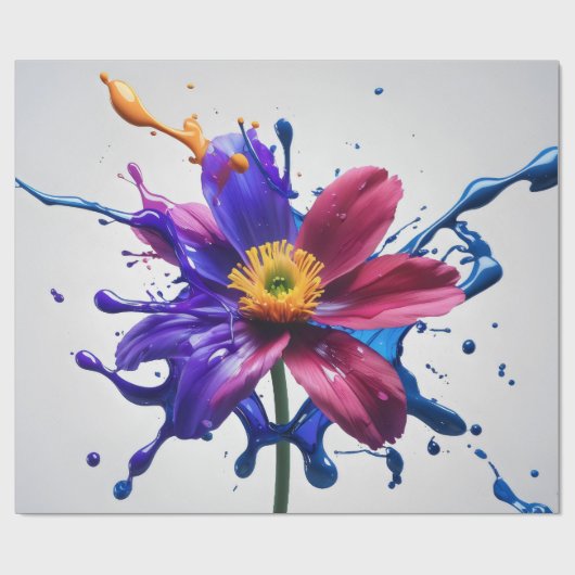 Gemalte Blüte Geschenkpapier (Flach)