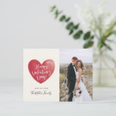 Gemalte Creme des Herz-glückliche Feiertagspostkarte (Stehend Vorderseite)