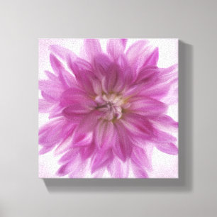 Gemalte Dahlien-Kunst - Fuchsie Leinwanddruck