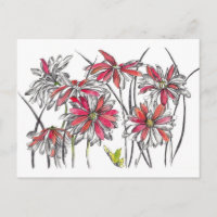 Gemalte Daisy-Blume Botanische Kunstfarben Zeichne