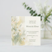 Gemalte Daisy Wildblumen-Hochzeit Einladung (Stehend Vorderseite)