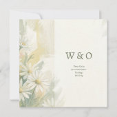 Gemalte Daisy Wildblumen-Hochzeit Einladung (Rückseite)