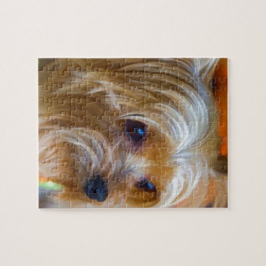 Gemalte Dame Yorkshire Terrier Puzzle (Horizontal)