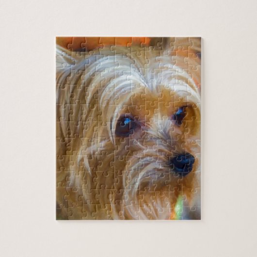 Gemalte Dame Yorkshire Terrier Puzzle (Vertikal)