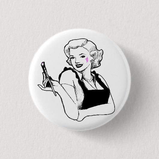 Gemalte Damen - Frauen-Künstler-Button Button (Vorderseite)