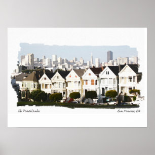 Gemalte Damen von San Francisco Aquarell Poster
