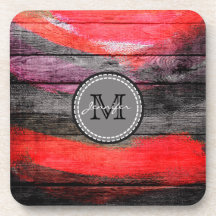 Gemalte Farben Holzoptik Monogramm #9