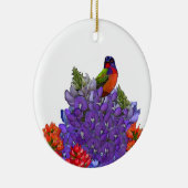 Gemalte Flagge auf Bluebonnets Keramik Ornament (Rechts)