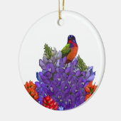 Gemalte Flagge auf Bluebonnets Keramik Ornament (Links)