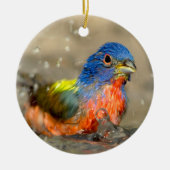 Gemalte Flagge - schöne Vogel-Verzierung Keramikornament (Vorne)