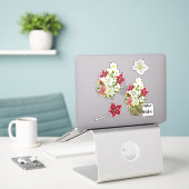 Gemalte Florale Anemone Festive Aufkleber (Laptop auf Schreibtisch)