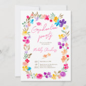 Gemalte Gartenanlagen Wildblumen Wiese Abschluss Einladung (Vorderseite)