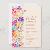 Gemalte Gartenanlagen Wildblumen Wiese Brautparty Einladung (Vorderseite)