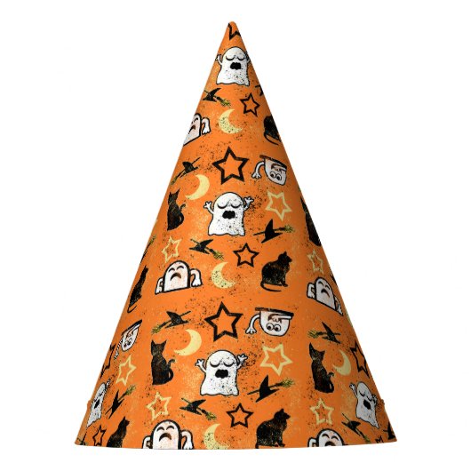 Gemalte Geister und Katzen Partyhütchen (Vorderseite)