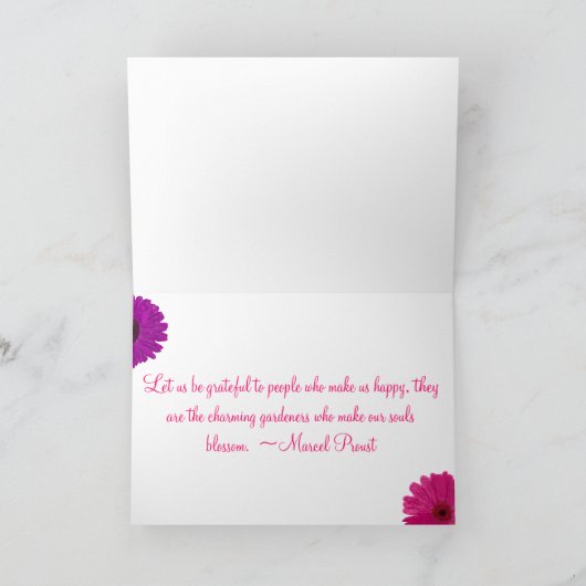 Gemalte Gerbera-Gänseblümchen Karte (Innenseite)