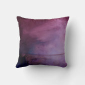 Gemalte Grunge-Monogramm-lila Kissen-Schablone Kissen (Rückseite)