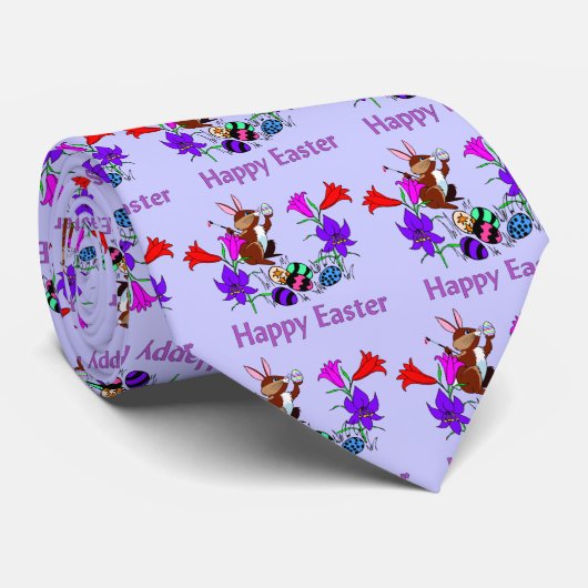Gemalte Häschen-Eier Krawatte (Gerollt)