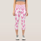Gemalte Herzen Capri Leggings (Vorderseite)