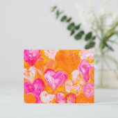 Gemalte Herzen Lebendiges abstraktes Valentinstag- Postkarte (Stehend Vorderseite)