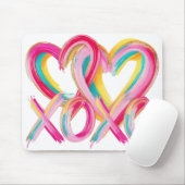 Gemalte Herzen & XOXO Mousepad (Mit Mouse)