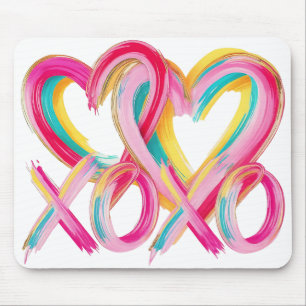 Gemalte Herzen & XOXO Mousepad