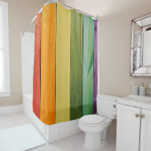 gemalte hölzerne Wand, trendy, modern, girly, Duschvorhang (Beispiel)