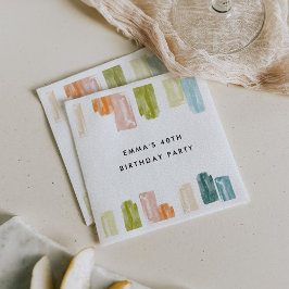 Gemalte Juwelen Wasserfarbe Personalisiert Serviette