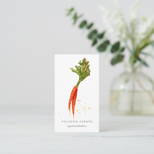 Gemalte Karotten-Visitenkarten Visitenkarte (Stehend Vorderseite)