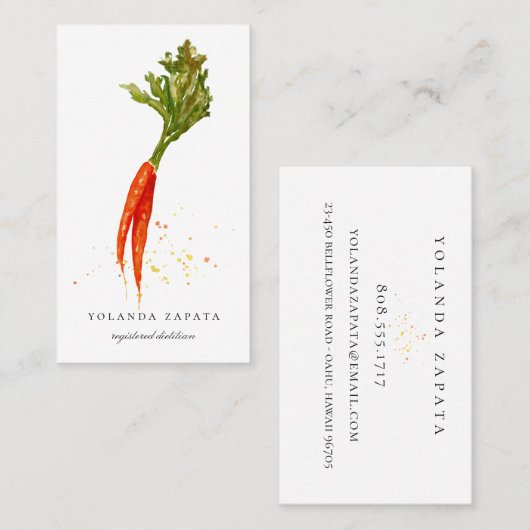 Gemalte Karotten-Visitenkarten Visitenkarte (Vorne/Hinten)