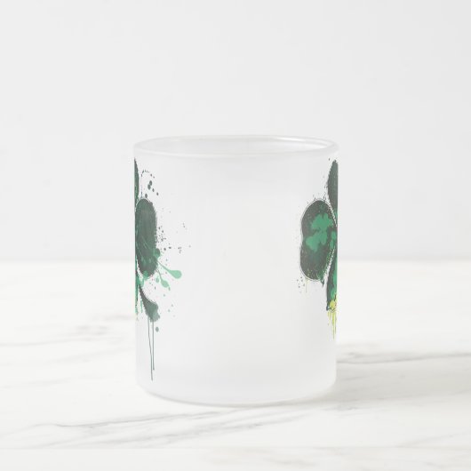 GEMALTE KLEE-TASSE MATTGLASTASSE (Mittel)