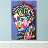 Gemalte Kunst Frau Leinwanddruck (Insitu (Holzboden))