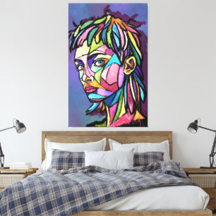 Gemalte Kunst Frau Leinwanddruck