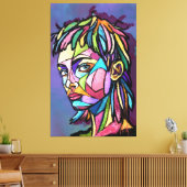 Gemalte Kunst Frau Leinwanddruck (Insitu (Wohnzimmer))