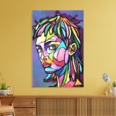 Gemalte Kunst Frau Leinwanddruck (Insitu (Wohnzimmer))