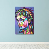 Gemalte Kunst Frau Leinwanddruck (Insitu (Holzboden))
