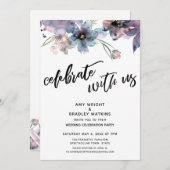 Gemalte Künstlerische Blume feiern mit US-Empfang Einladung (Vorne/Hinten)