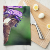 Gemalte Lady Butterfly auf Wild Aster Blume Geschirrtuch (Viertel Falte)