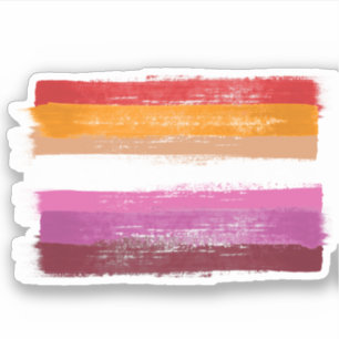 GEMALTE LESBEN-STOLZ-FLAGGE SONNENUNTERGANG-STREIF AUFKLEBER