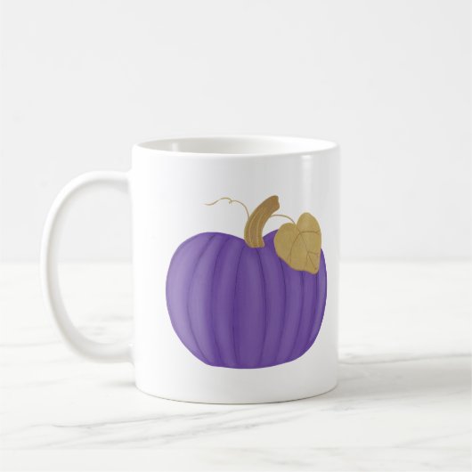 Gemalte lila Kürbis-Goldblatt-Tassen Kaffeetasse (Links)