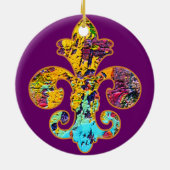 Gemalte Lilie 4 Keramik Ornament (Hinten)