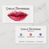 Gemalte LippenMaskenbildner-Visitenkarte Visitenkarte (Vorne/Hinten)