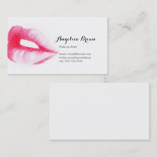 Gemalte LippenVisitenkarte Visitenkarte (Vorne/Hinten)