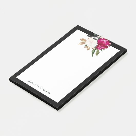 Gemalte Magnolie Post-it Klebezettel (angewinkelt)