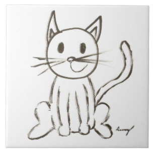 Gemalte Miezekatze-Fliese Fliese