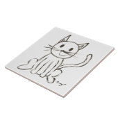 Gemalte Miezekatze-Fliese Fliese (Seite)