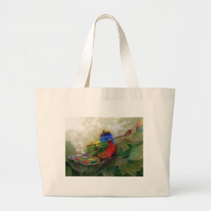 Gemalte mit dem Kopfe stoßende Vogel-Tasche Jumbo Stoffbeutel