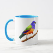Gemalte mit dem Kopfe stoßende Wecker-Tasse Tasse (Links)
