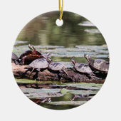 Gemalte Ostschildkröte Keramikornament (Vorne)