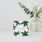 Gemalte Palmen Quadratische Visitenkarte (Stehend Vorderseite)