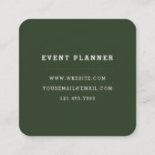 Gemalte Palmen Quadratische Visitenkarte (Rückseite)